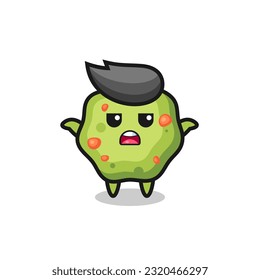 puke mascot character saying I do not know , cute style design for t shirt, sticker, logo element