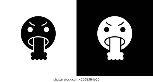 Puking emoji icon, vector flat icon. Flat illustration.