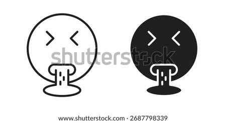Puking emoji icons simple vector set. logo sign symbol set