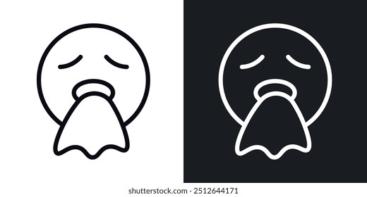 Puking emoji outlined icon vector collection.