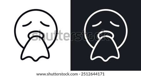 Puking emoji outlined icon vector collection.