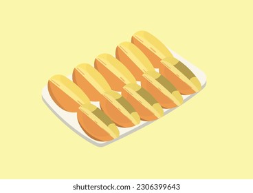 Pukis cake served on a plate, Vector illustration of Indonesian traditional cake. 
