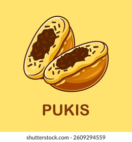 Pukis Food Cartoon Vector Icon Illustration. Food Object Icon Concept Isolated Premium Vector. Flat Cartoon Style
