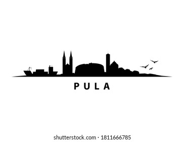 Pula Croatia City Skyline Landscape Black Shape Silhouette Graphic svg