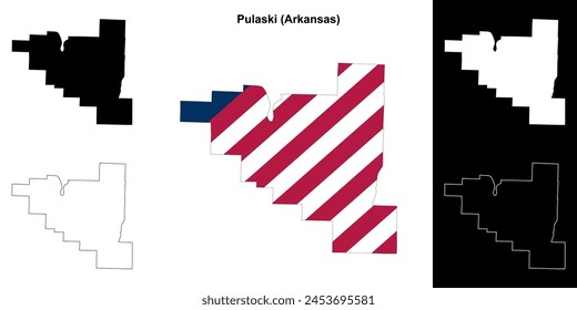 Pulaski County (Arkansas) outline map set