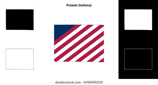 Pulaski County (Indiana) Outline-Kartenset