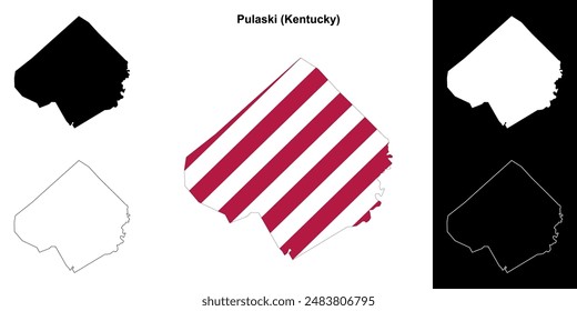 Pulaski County (Kentucky) outline map set