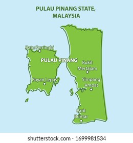 Pulau Pinang State Map Of Malaysia Country