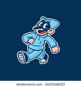 pulcinella cartoon retro character mascot traditional naples italy