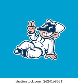 pulcinella cartoon retro character mascot traditional naples italy