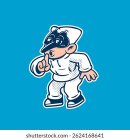 pulcinella cartoon retro character mascot traditional naples italy
