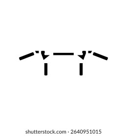 pull up bar ball black glyph icon for digital and print projects.  Minimal clean icons for apps and websites. Modern simple icons for UI UX and branding