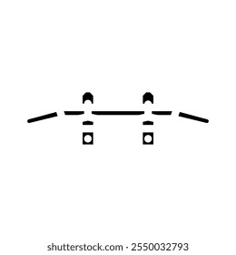 Ziehleiste Fitness-Tool Glyphe Symbol Vektor. Ziehen Sie ein Fitness-Tool-Zeichen der Bar. einzelne Symbolgrafik