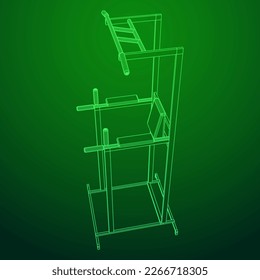 Pull up bar. Upper body workout, bodybuilding exercise. Home gym equipment, sport gear. Wireframe low poly mesh vector illustration