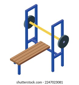 Pull up bench icon isometric vector. Street workout. Sport park