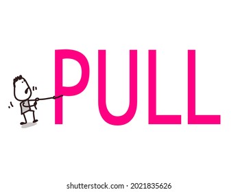 Pull cartoon illustration graphic art design 