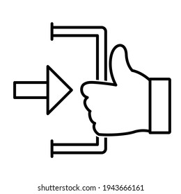 Icono de la puerta en el diseño de estilo de contorno de moda. Ilustración vectorial aislada en fondo blanco.