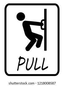 Pull door sign