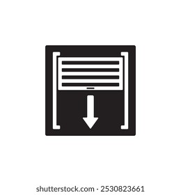 pull down door to close icon symbol sign vector