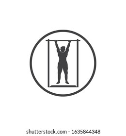 pull up exercise vector icon illustration design template