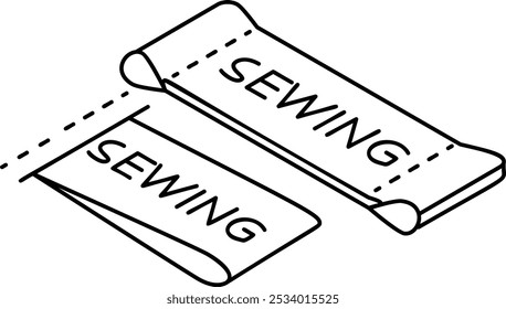 Pull the fabric layers through the bottom opening to turn the finished lined pocket concept vector icon, custom tailoring symbol Made-to-measure clothing sign,Sewist materials illustration