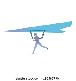 Pull hang glider icon. Cartoon of Pull hang glider vector icon for web design isolated on white background