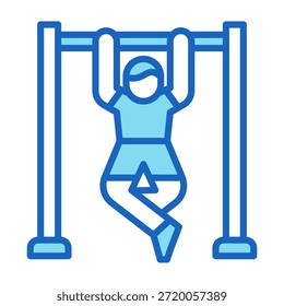 Aufziehen Symbol Blaue Farbe Stil Vektorgrafik