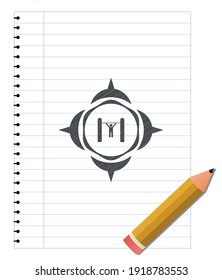 pull up icon draw with pencil effect. Vector Illustration. Detailed. 