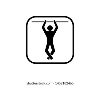 Pull up icon in glyph style. Pull up is an exercise to form and enlarge the back muscles.- vector EPS 10