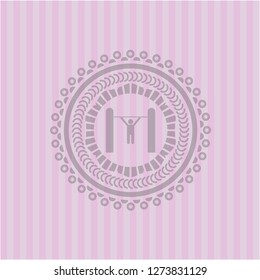 pull up icon inside badge with pink background