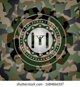 pull up icon inside camouflage emblem