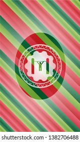 pull up icon inside christmas badge.