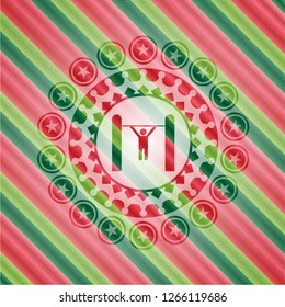 pull up icon inside christmas emblem.