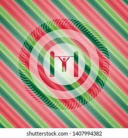 pull up icon inside christmas style badge..