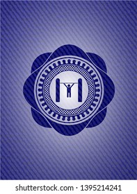 pull up icon inside emblem with jean high quality background