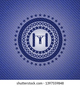 pull up icon inside emblem with jean texture