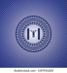 pull up icon inside emblem with jean texture