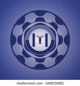 pull up icon inside emblem with jean high quality background