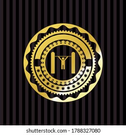 Ziehen Sie das Symbol in das goldene Emblem oder Abzeichen. 