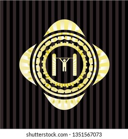 pull up icon inside gold shiny badge