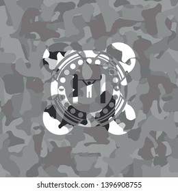 pull up icon inside grey camo texture