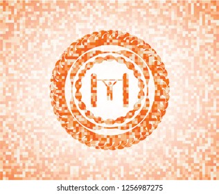 pull up icon inside orange mosaic emblem