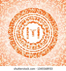 pull up icon inside orange mosaic emblem