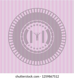 pull up icon inside pink emblem