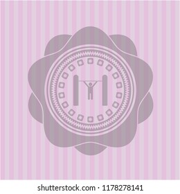 pull up icon inside retro pink emblem