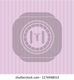 pull up icon inside retro style pink emblem