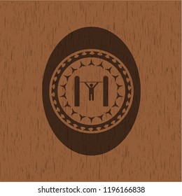pull up icon inside retro wood emblem