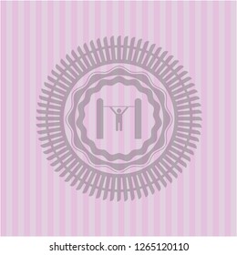 pull up icon inside vintage pink emblem