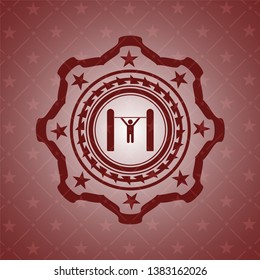pull up icon inside vintage red emblem