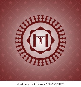 pull up icon inside vintage red emblem